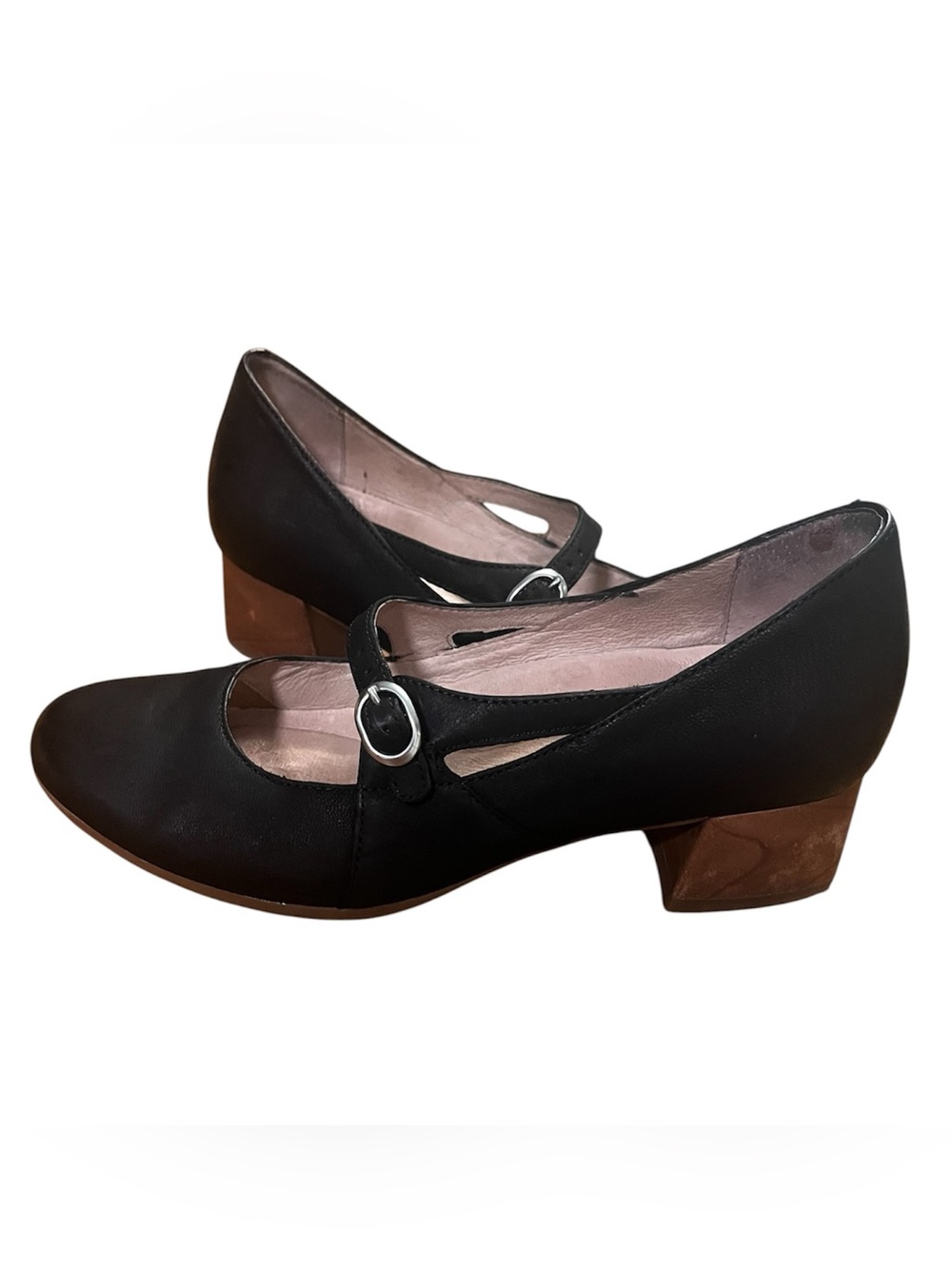 Dansko Peyton Black Mary Jane Low Block Heel Pumps size 38/7.5-8
